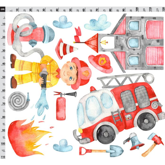 Sticker mit Feuerwehrmotiv für Jungs - Pressebogen 