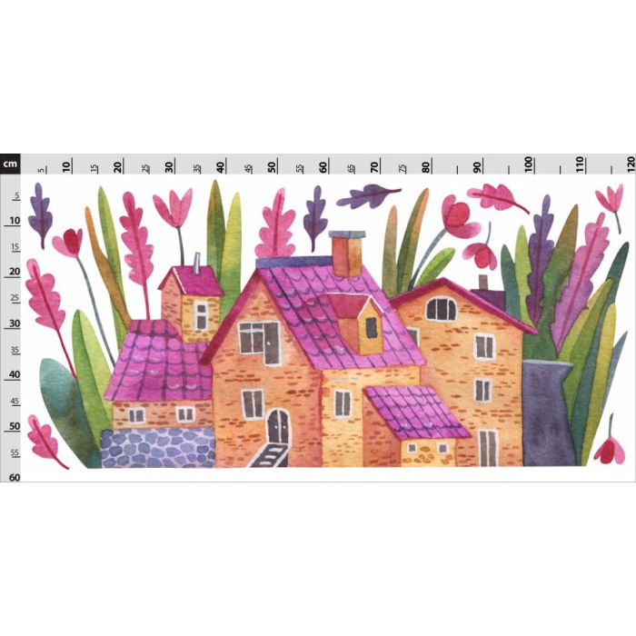 bunte Häuser mit Blumen