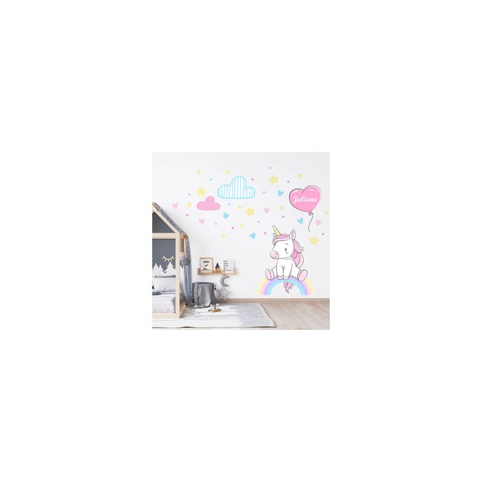 Sticker mit Einhorn und eigenem Namen