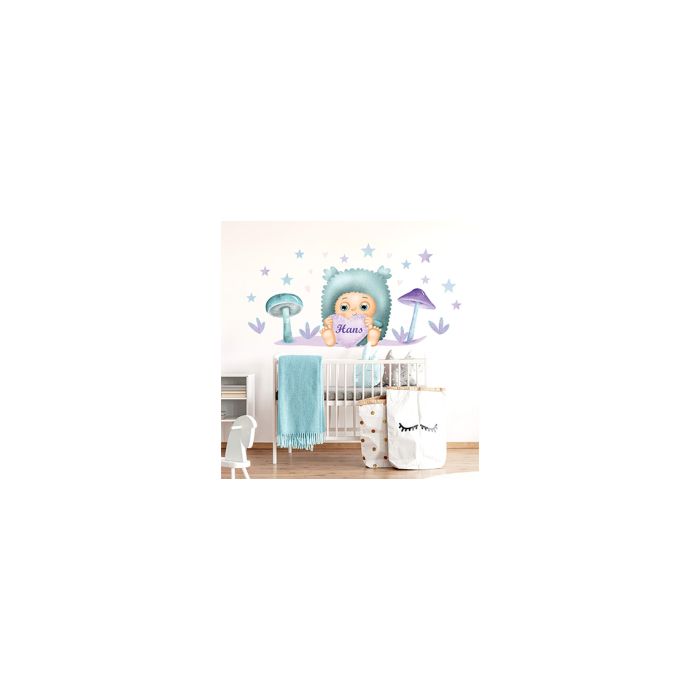 Sticker mit Kuscheltier und eigenem Namen