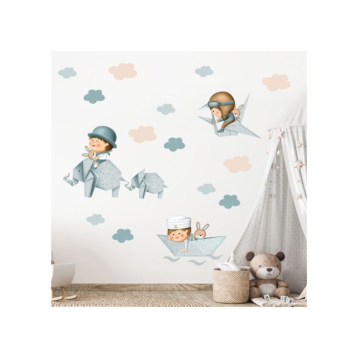 Papier-Elefanten, Papierflieger, Papierschiffchen