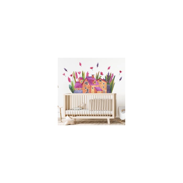 bunte Häuser mit Blumen