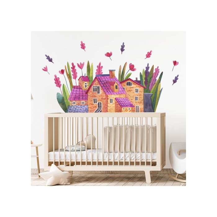 bunte Häuser mit Blumen