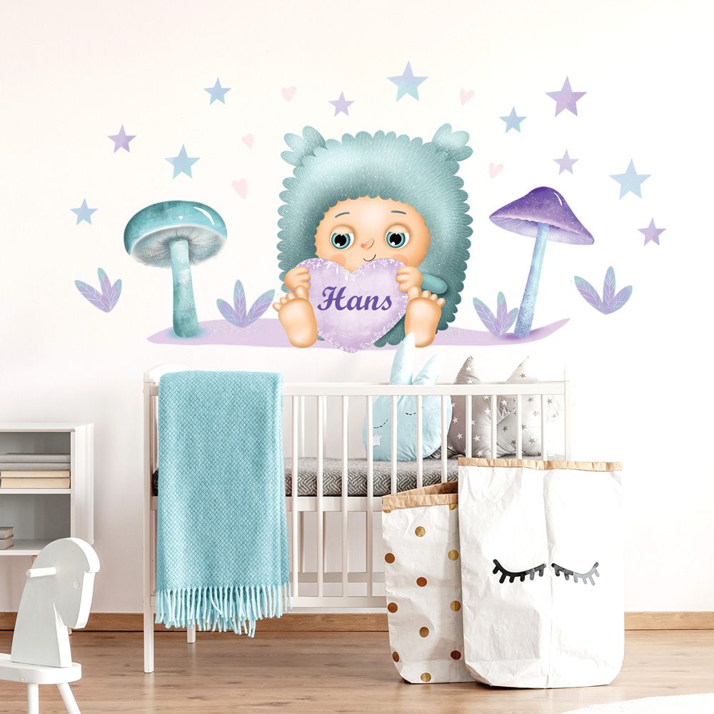 Sticker mit Kuscheltier und eigenem Namen