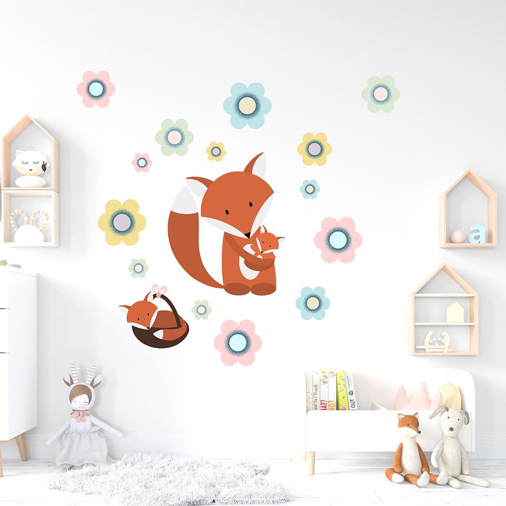 Kindersticker mit Fuchs im Korb