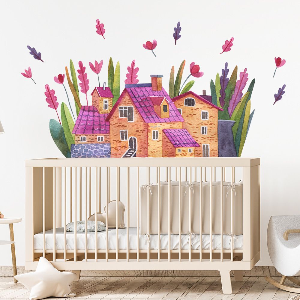 bunte Häuser mit Blumen