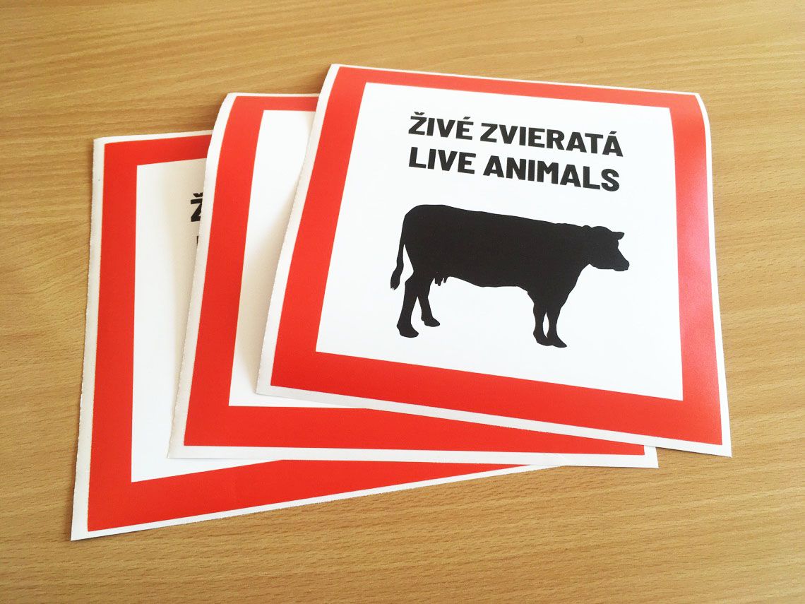 Aufkleber für Tiertransport