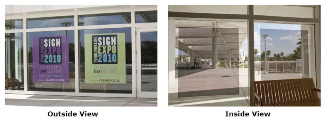 One Way Vision Werbung außen – Freie Sicht von innen