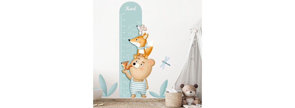 Messband für die Wand und Waldtieren