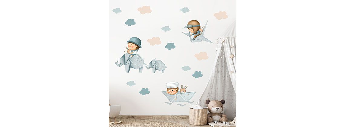 Papier-Elefanten, Papierflieger, Papierschiffchen