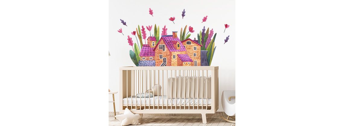 bunte Häuser mit Blumen