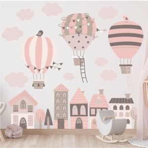 Ballons und Häuser