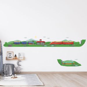 Landschaft mit Eisenbahn