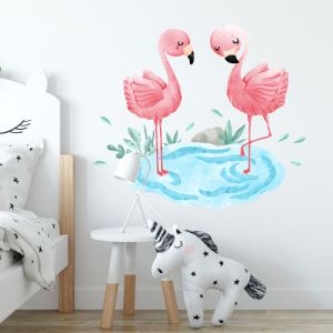 Wandtattoo Flamingos im Teich