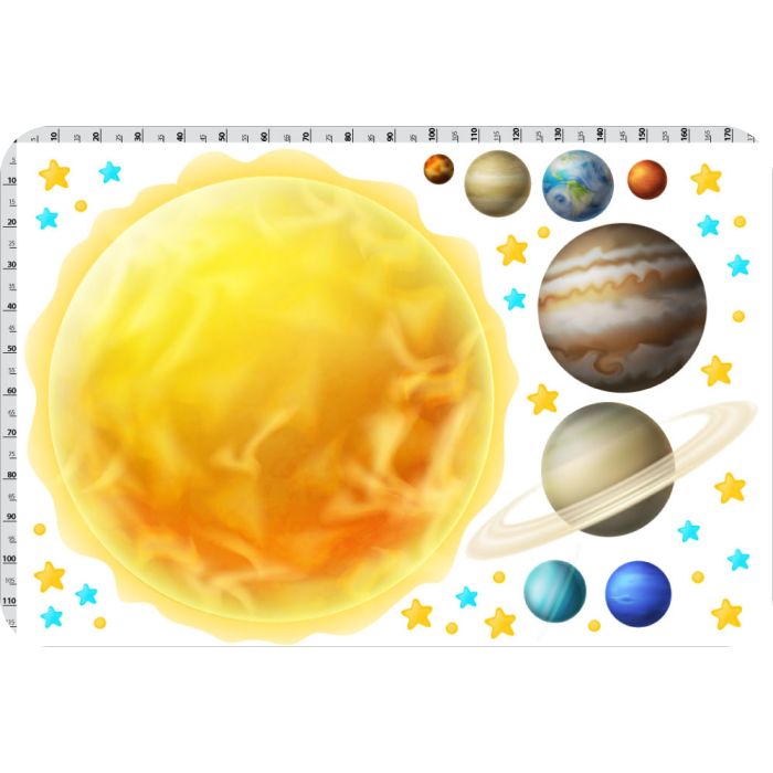 Sonnensystem im Maßstab - Druckbogen