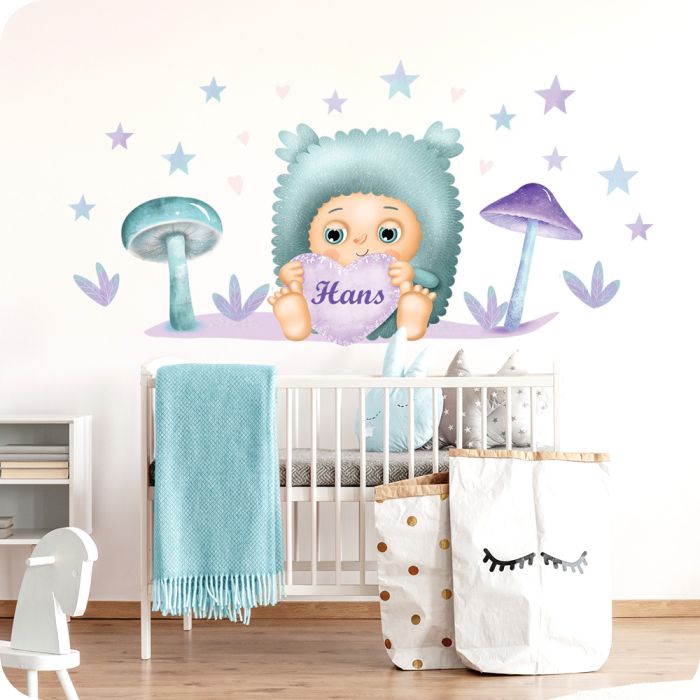 Sticker mit Kuscheltier und eigenem Namen