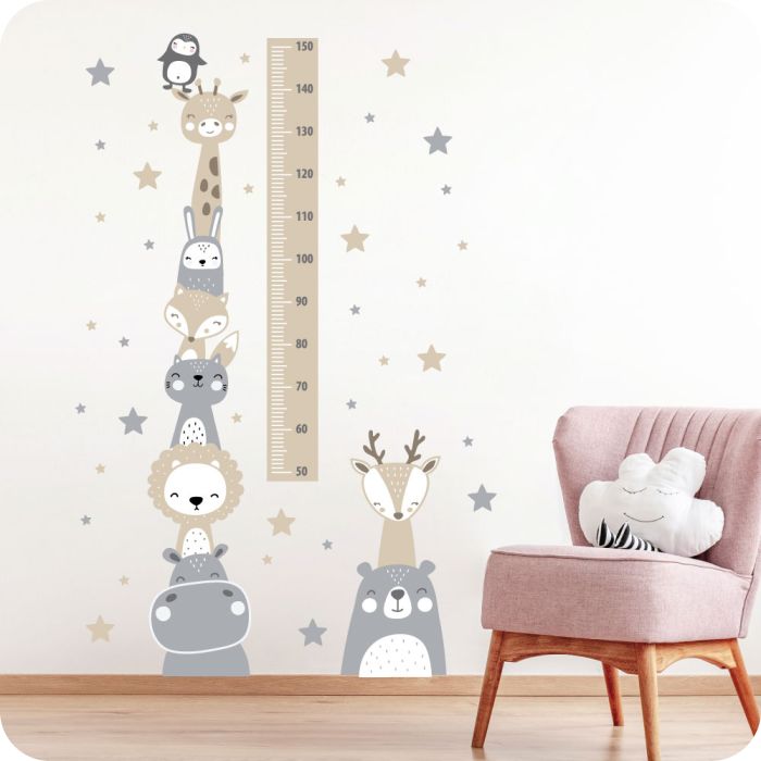 Wandtattoo Messlatte Tiere