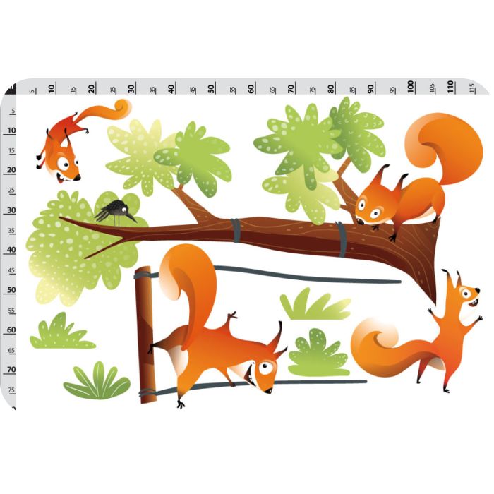 Wandtattoo Eichhörnchen auf dem Ast