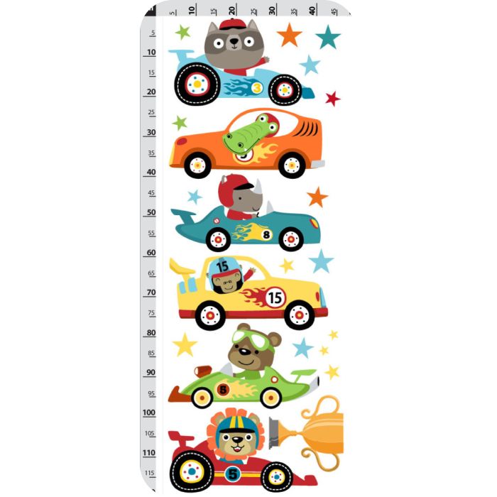 Wandtattoo bunte Rennautos