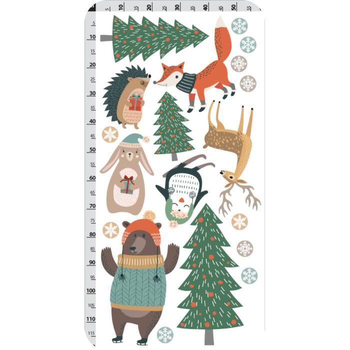 Wandtattoo Weihnachtstiere im Wald