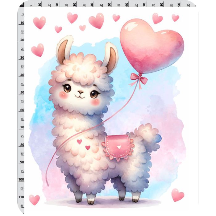 Wandtattoo Lama mit Luftballon