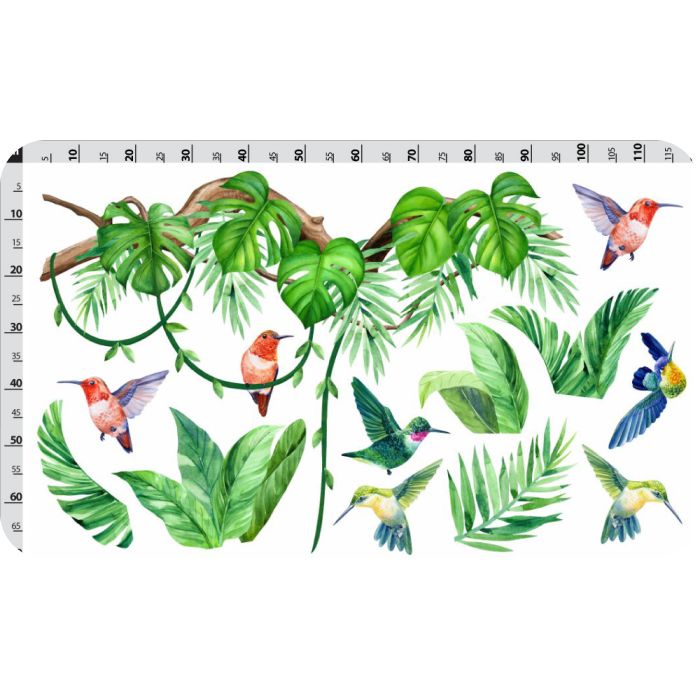 Wandtattoo Kolibris im Dschungel