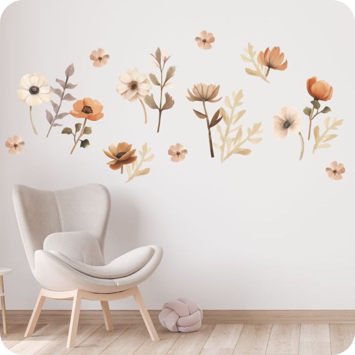 Wandtattoo Blumen im Boho-Stil