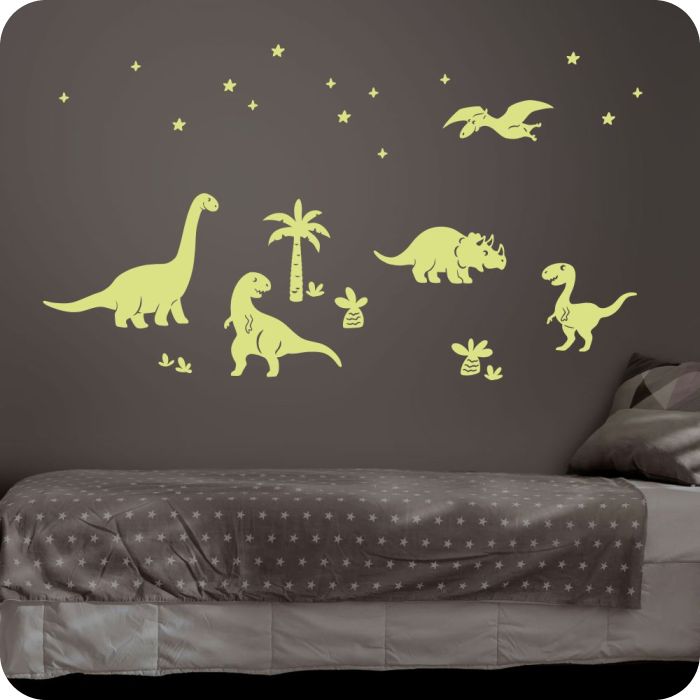 Wandtattoo Dinosaurier, nachtleuchtend