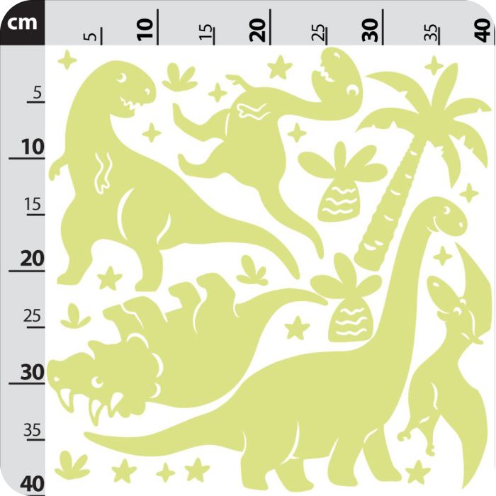 Wandtattoo Dinosaurier, nachtleuchtend