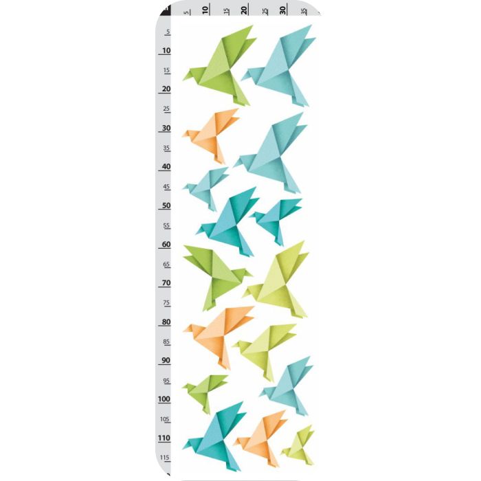 Wandtattoo Origami-Vögel orange, grün, blau