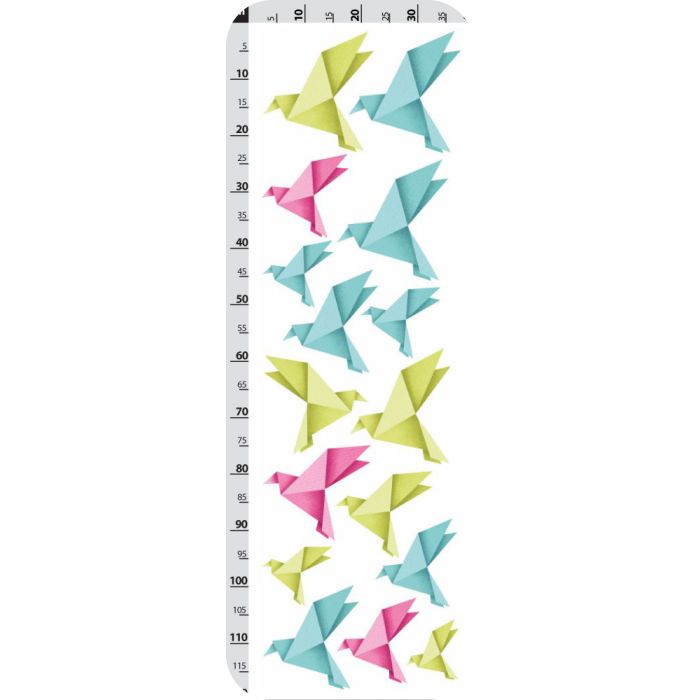 Wandtattoo Origami-Vögel rosa, grün, blau