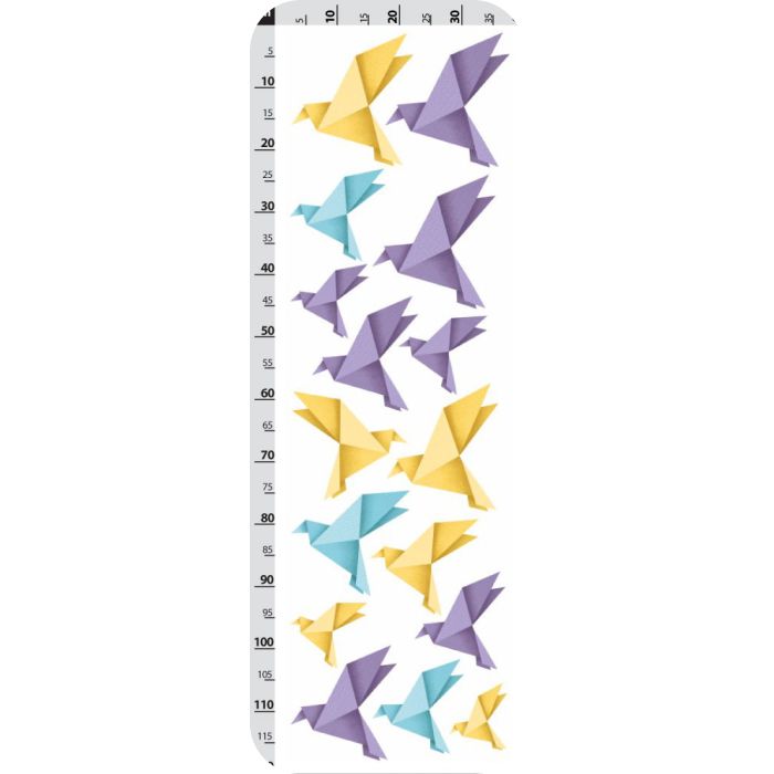 Wandtattoo Origami-Vögel lila, gelb, blau