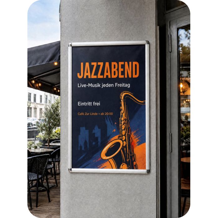 Plakate – Jazzabend-Plakat in einem Café