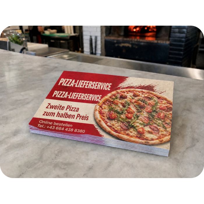 Prospekte – Flyer eines Pizzalieferdienstes