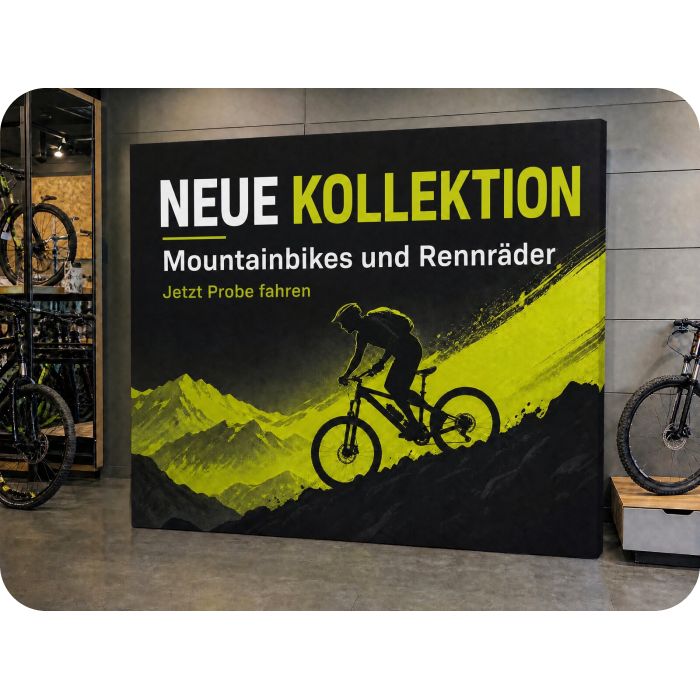 Hop Up Wände – neue Kollektion im Fahrradgeschäft