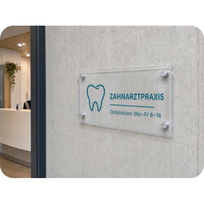 Werbeschilder aus Plexiglas – ZAHNARZTPRAXIS