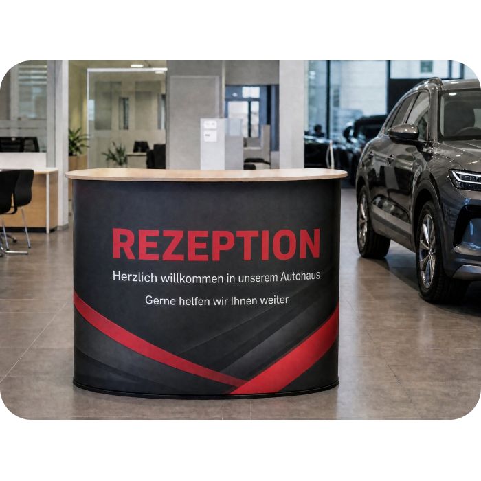 Präsentationstisch Max – Empfang im Autohaus