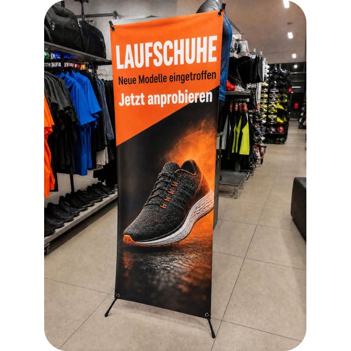X banner Standard – LAUFSCHUHE
