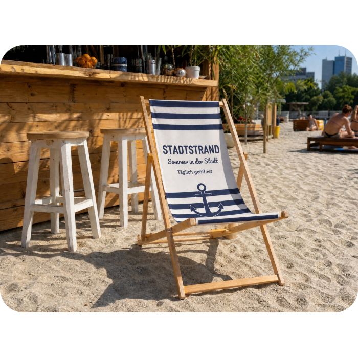 Liegestühle mit Druck – Stadtstrand