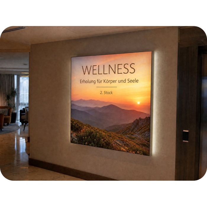 LED-Box – im Wellnessbereich eines Hotels