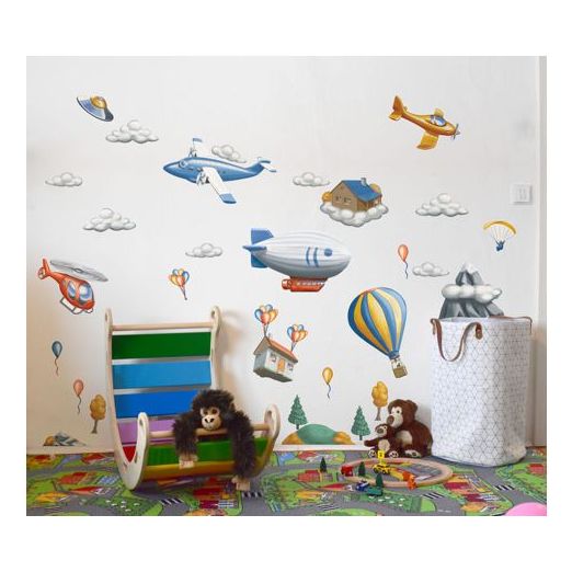 Wandsticker Flugzeuge und Ballons