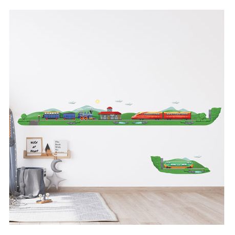 Wandtattoo Landschaft mit Eisenbahn
