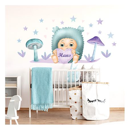 Sticker mit Kuscheltier und eigenem Namen