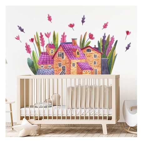 bunte Häuser mit Blumen