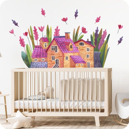 bunte Häuser mit Blumen