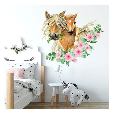 Wandtattoo Stute mit Fohlen