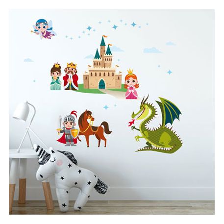 Wandtattoo Ritter und Prinzessin