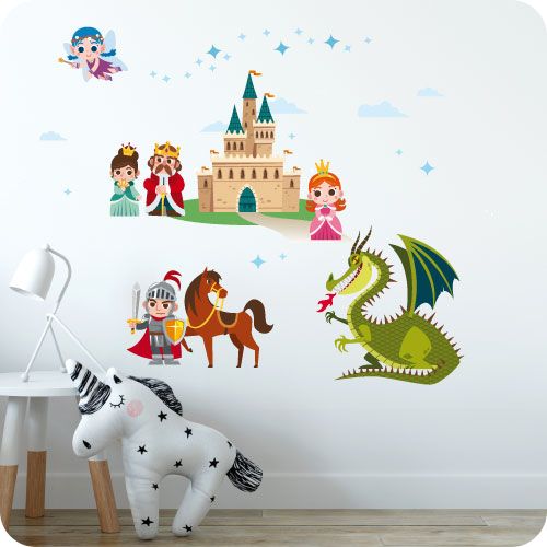 Wandtattoo Ritter und Prinzessin