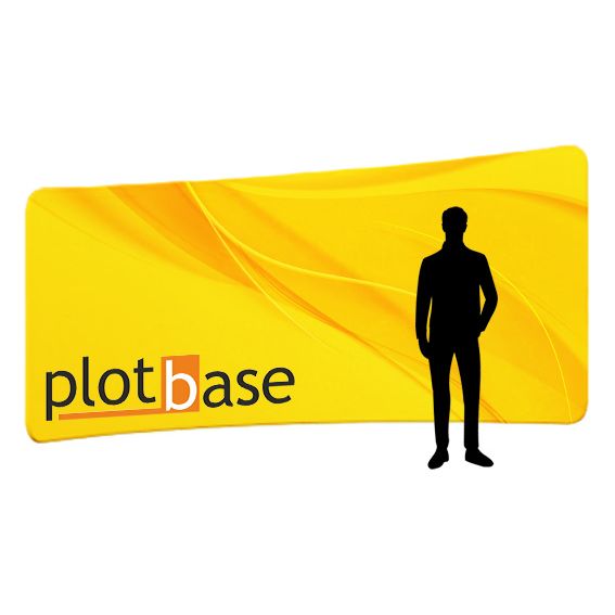 Präsentationswand aus Stoff, schräg