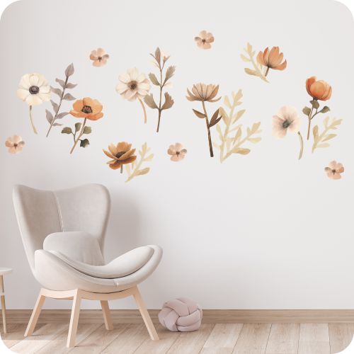 Wandtattoo Blumen im Boho-Stil
